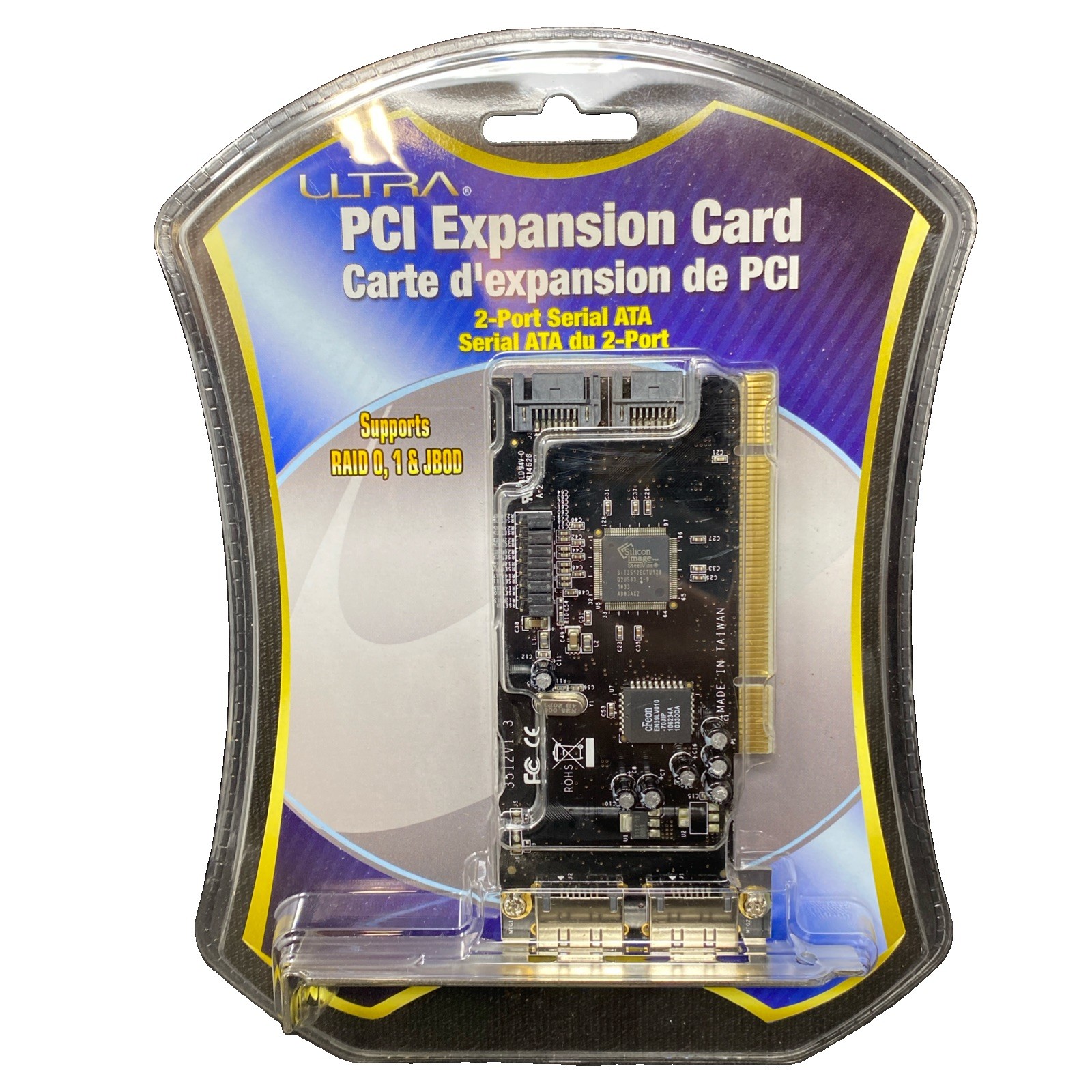 Ultra PCI Expansion Card 2-Port Serial ATA Supports RAID 0, 1 & JB0D New Sealed