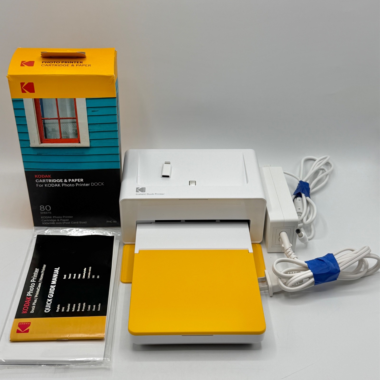 Kodak PD460 Instant Dock Printer Bundle 4x6 Color Prints 2 Extra Cartridges /cb