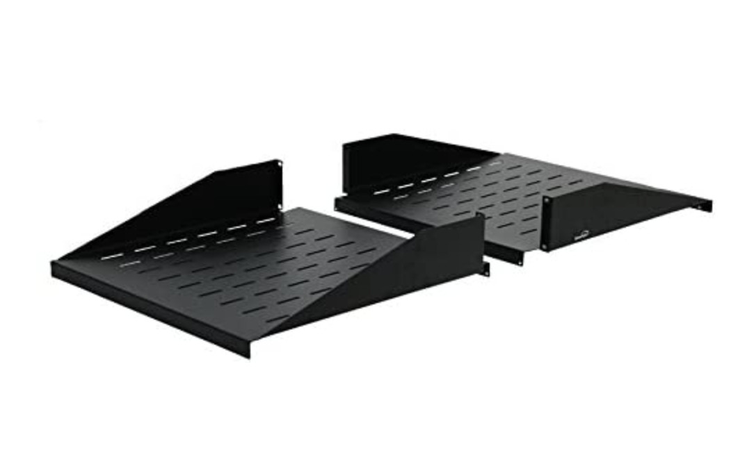 Navepoint 19 Inch Center Weight Relay Rack Mount Data Networking Shelf Steel 2U 