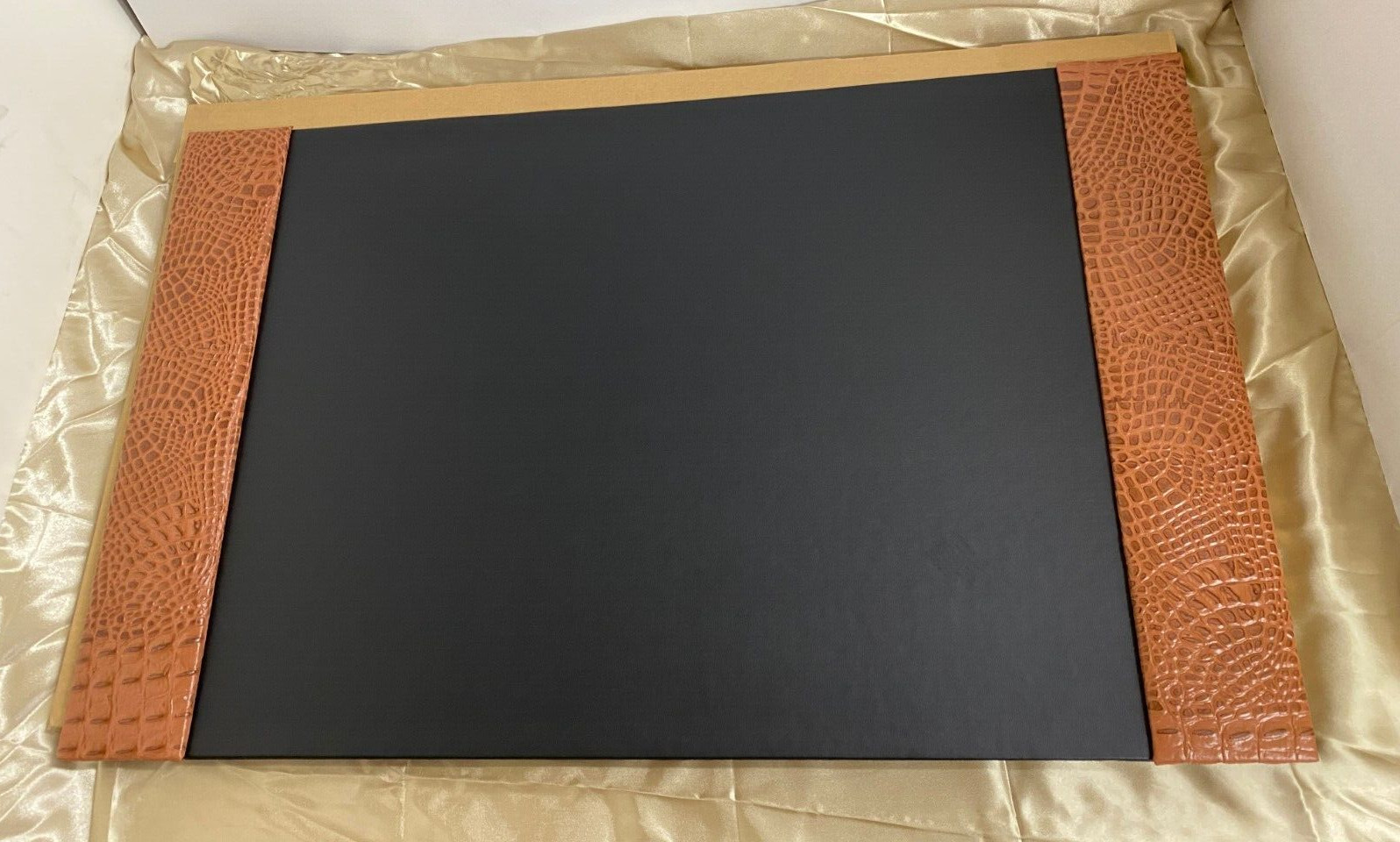 Crocodile Pattern Genuine Leather Desk Pad Brown Color 20"x 32" JCF