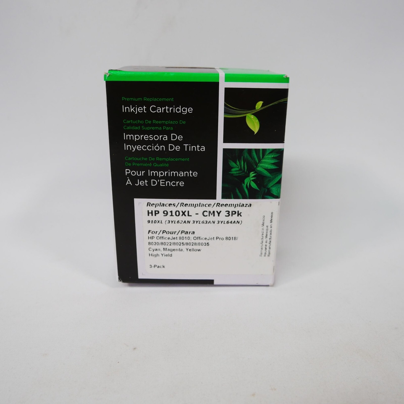 HP 910XL Inkjet Cartridge CMY 3-Pack  For Officejet 8000 Series Printers NIB