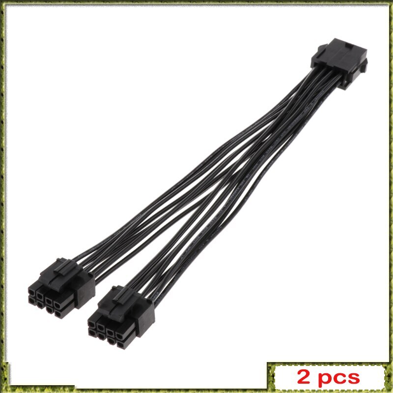 2pcs CPU Power Splitter Cable 20CM 8Pin To Dual CPU 8 Pin(4+4) CPU 