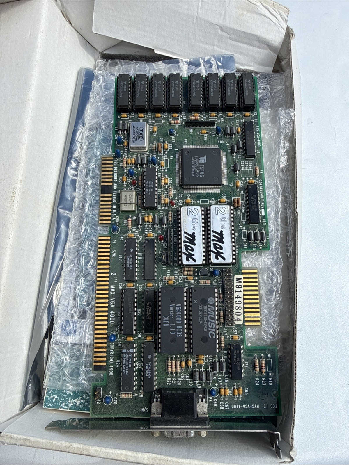 Tseng Labs Max VGA 4000 ET4000AX Graphics Card