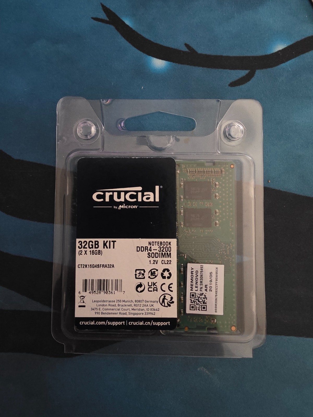 Crucial 32GB 2x16GB DDR4 SO-DIMM DDR4 3200MHz