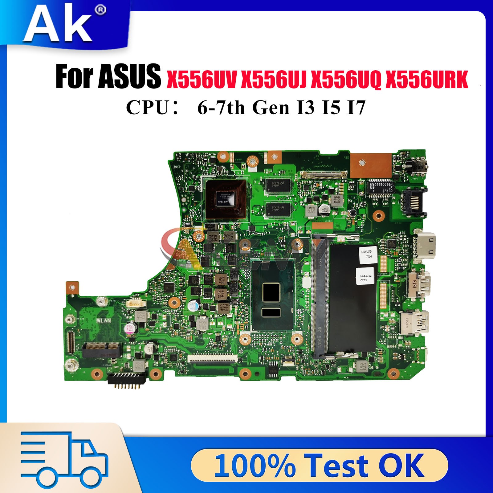 X556UV Motherboard For ASUS DDR4 FL5900U X556URK X556UQK X556UF Mainboard W/CPU