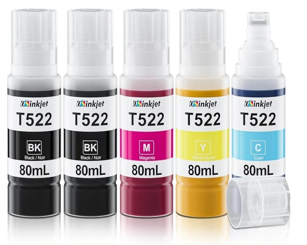 522 Ink Refill Bottles (5-Pack) Compatible Ink Cartridge Bottle Replacement
