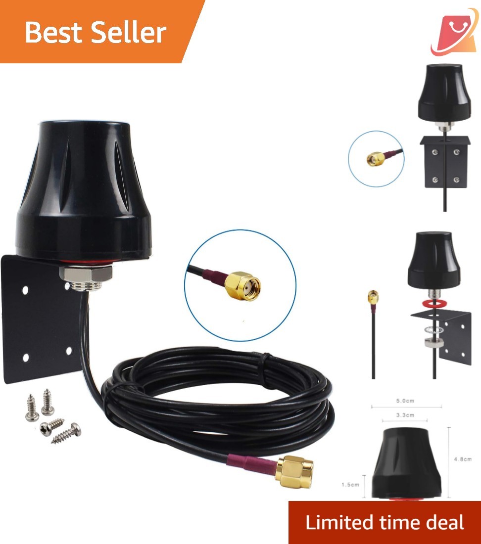 Waterproof Dual Band WiFi Antenna 2.4GHz 5GHz 5dBi Omni-Directional Outdoor R...