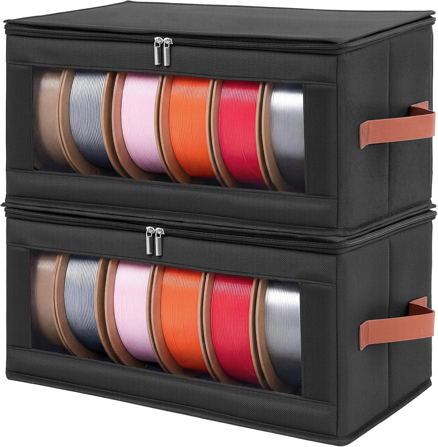 3D Printer Filament Storage Box, 2‑Pack Waterproof Dry Box, Holds 12 Spools