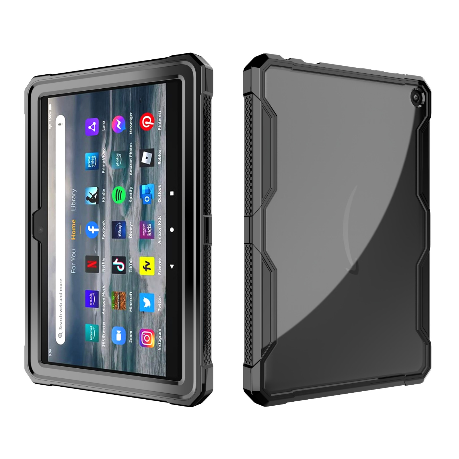 For 2024/2022 Amazon Fire HD 8 8 inch Tablet Case with Built-in Screen Protector