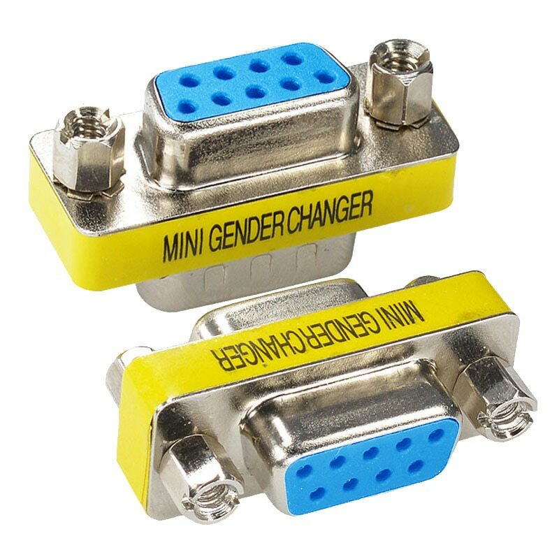 9 Pin Female/Female Cable Gender Changer Adapter Connector Plug (2 Pcs)