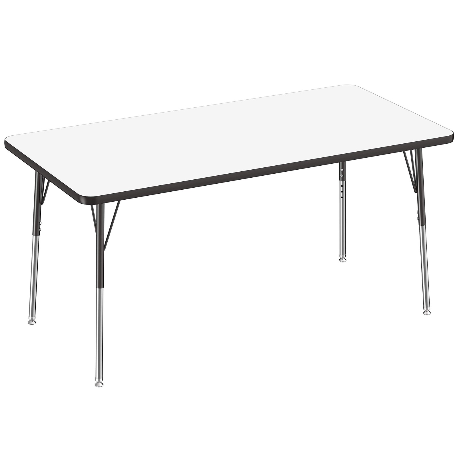 Dry Erase Table 30 x 60 Rectangle Swivel Glide Legs Black FDP 10176-DEBK