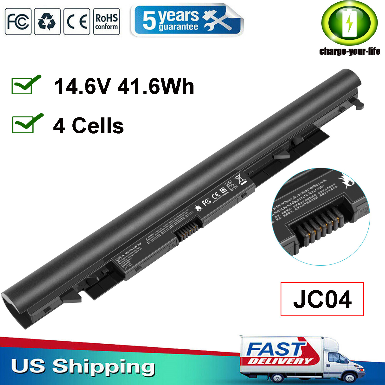 LOT JC03 JC04 Battery For HP 919700-850 HSTNN-PB6Y HSTNN-LB7V 919701-850 FAST