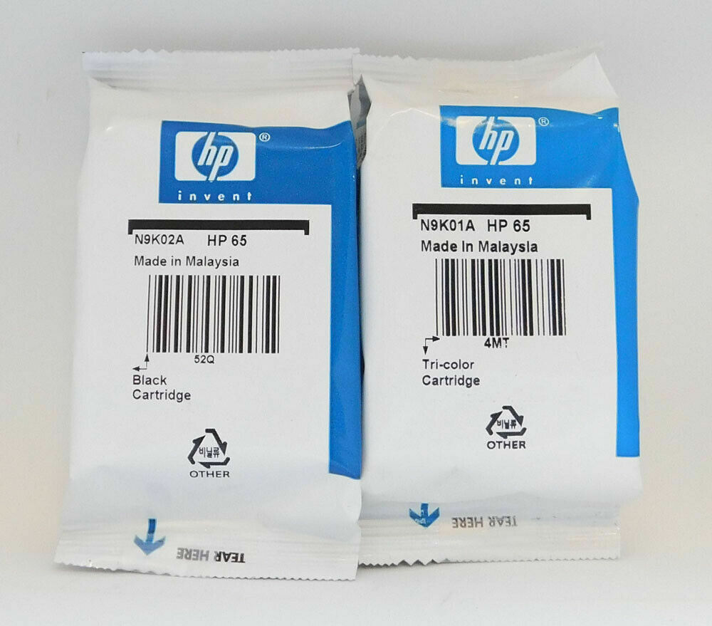 2 pack HP 65 Black & Color Combo Ink cartridge for AMP Envy Deskjet Printer OEM