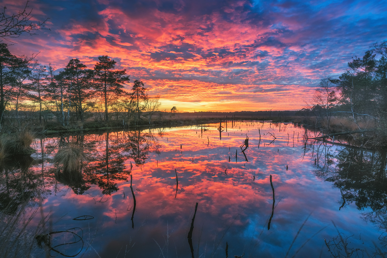 Landscape sunrise dawn lake reflection nature sky water Custom Gaming Mat Desk