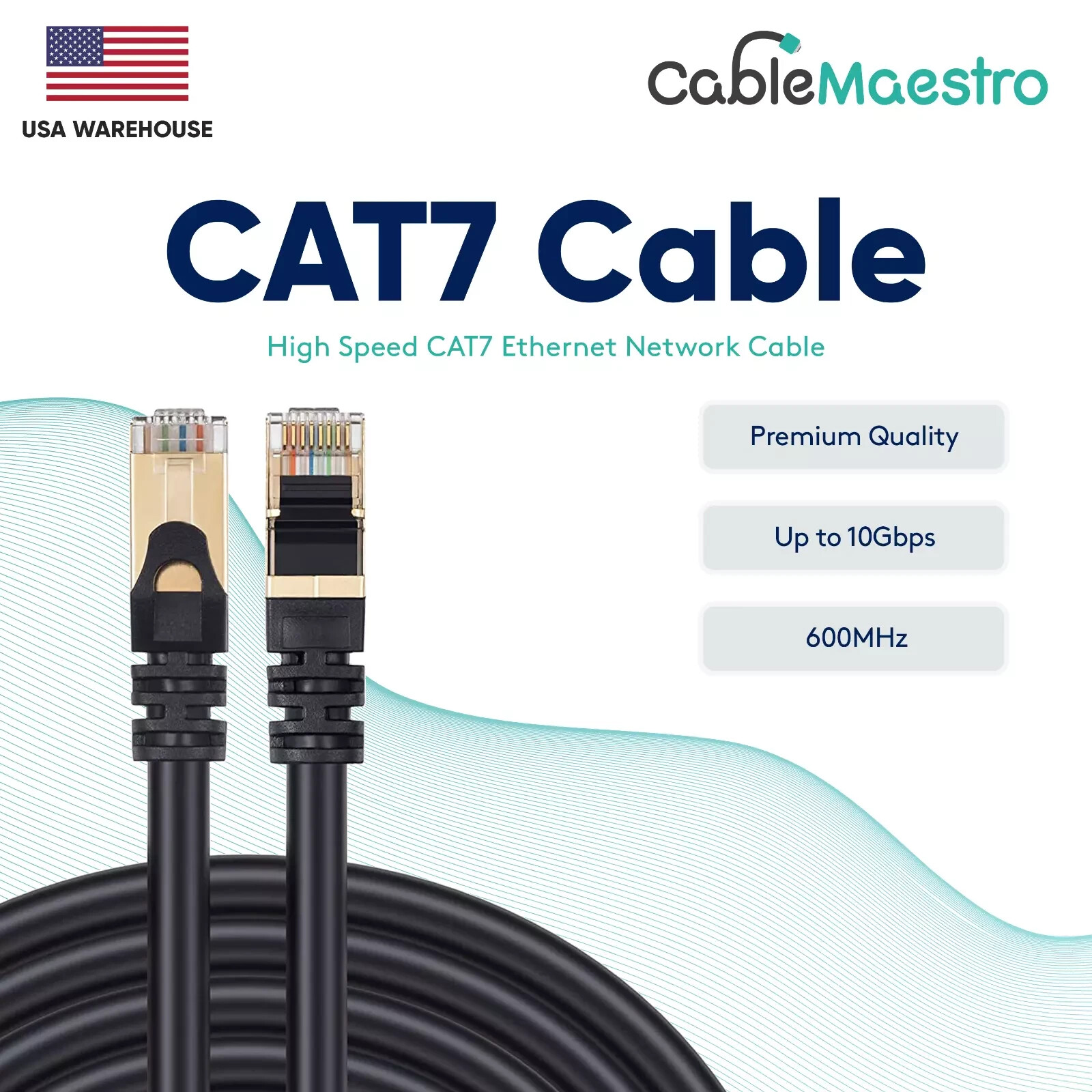 CAT7 U/FTP PATCH CORD Cables GOLD PLATED 6FT-75FT Multi Pack LOT Blue