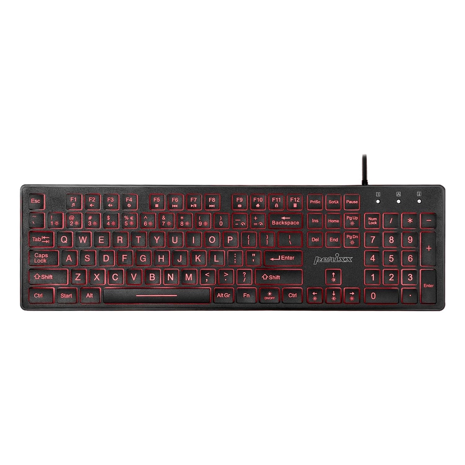 PERIBOARD-317RGB Wired Backlit USB Keyboard - Big Print Letter with RGB Illum...