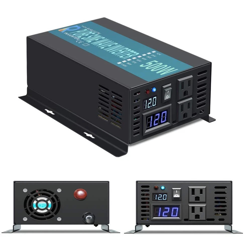 WZRELB RBP-500S-LED 500w Pure Sine Wave Solar Power Inverter 24v 120v 60hz Black