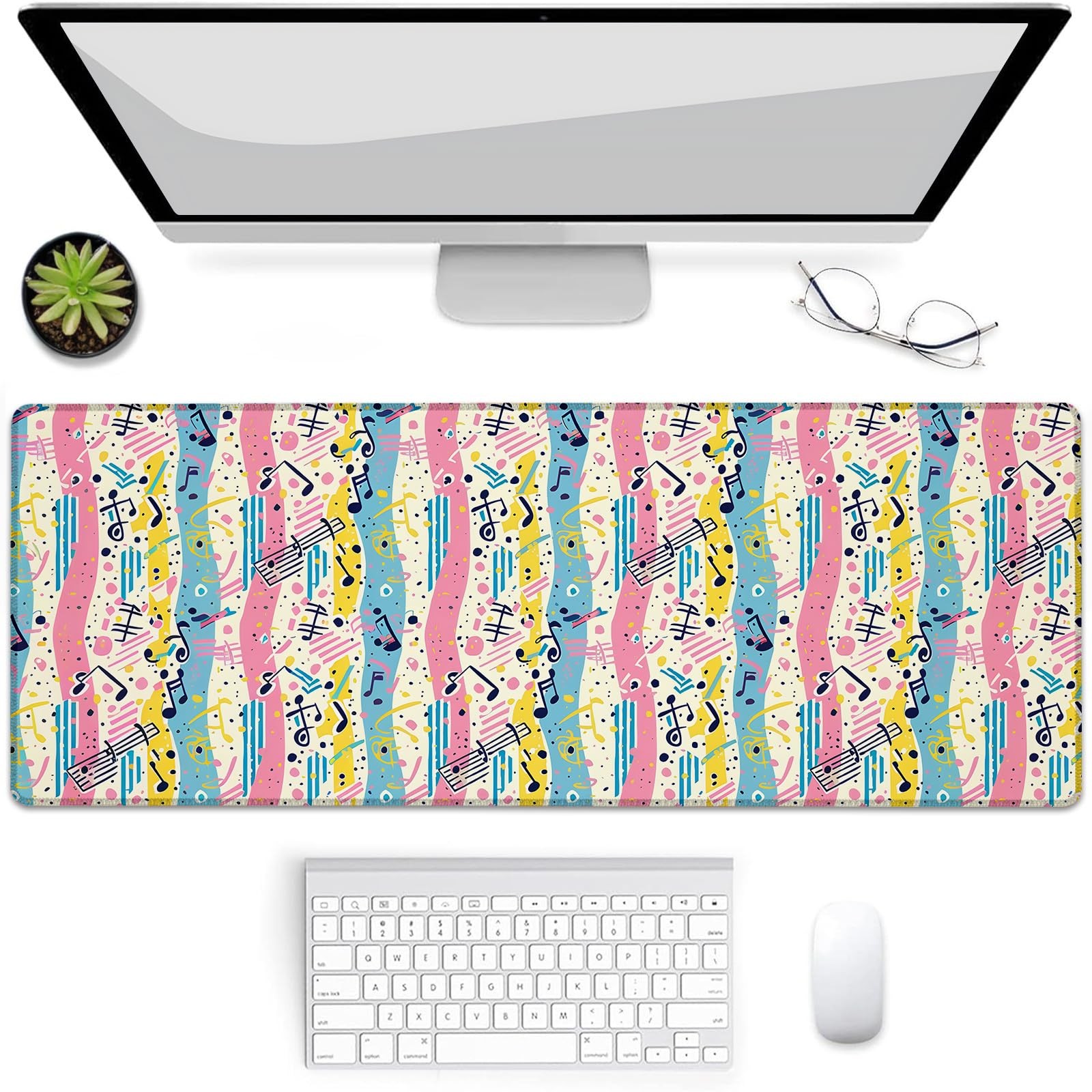 VANZEV Colorful Music Notes Gaming Mouse 31.5" x 11.8",