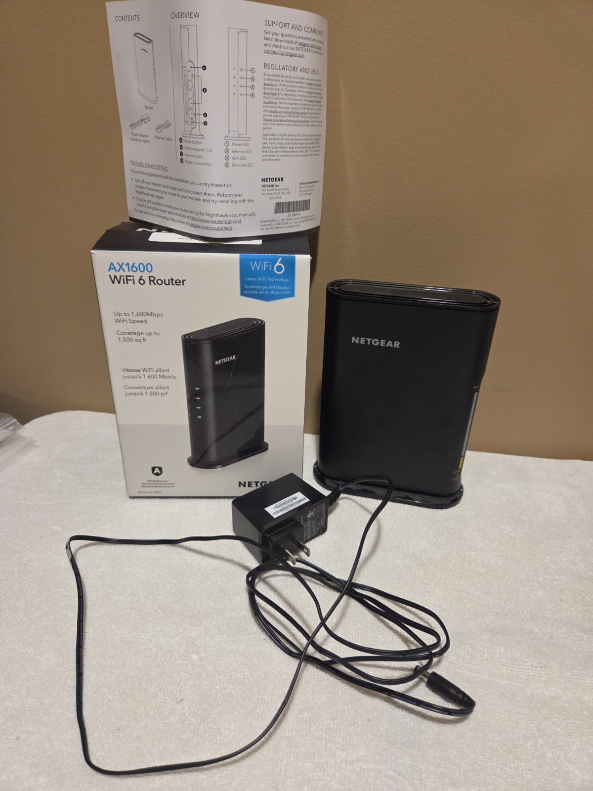NETGEAR RAX5 AX1600 WiFi 6 Router Dual-Band Gigabit Up To 1600 Mbps RAX5-100PAS