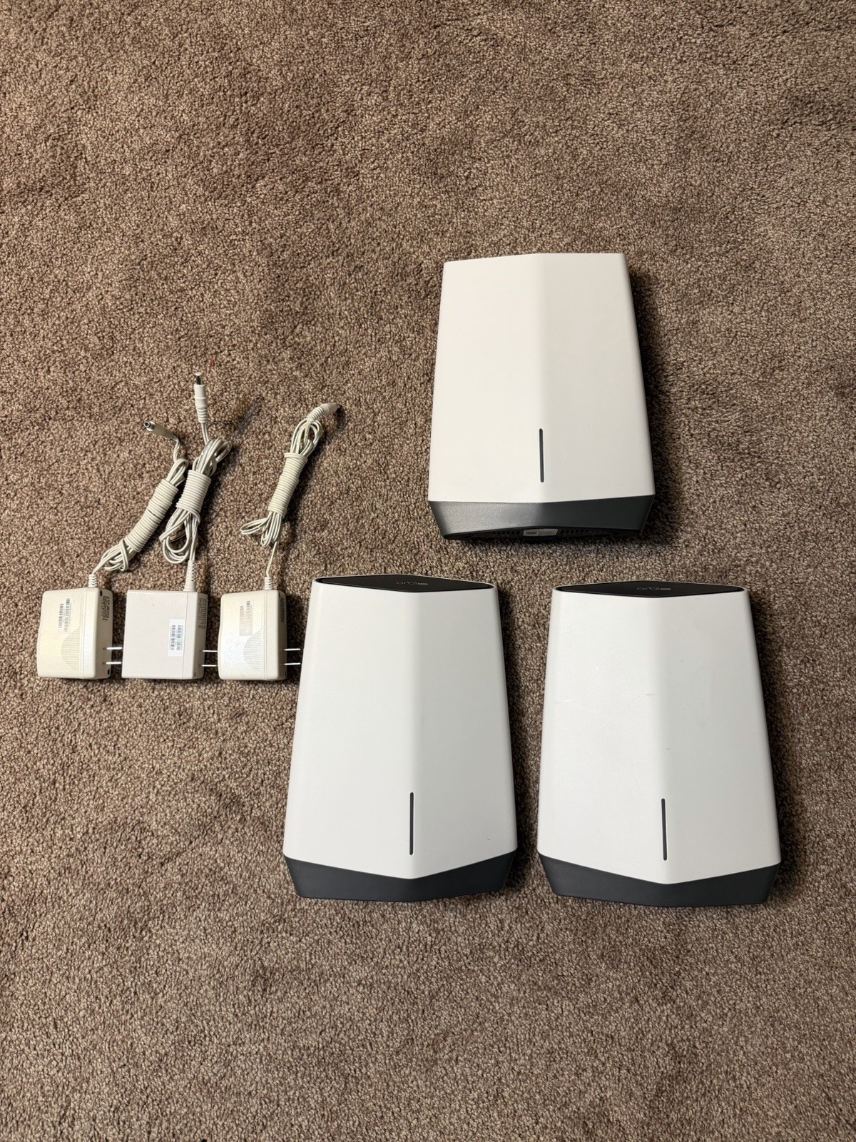 Lot Of 3 Netgear Orbi Pro SXS80 Satellite AX6000 Tri-Band WiFi 6 Add-on TESTED