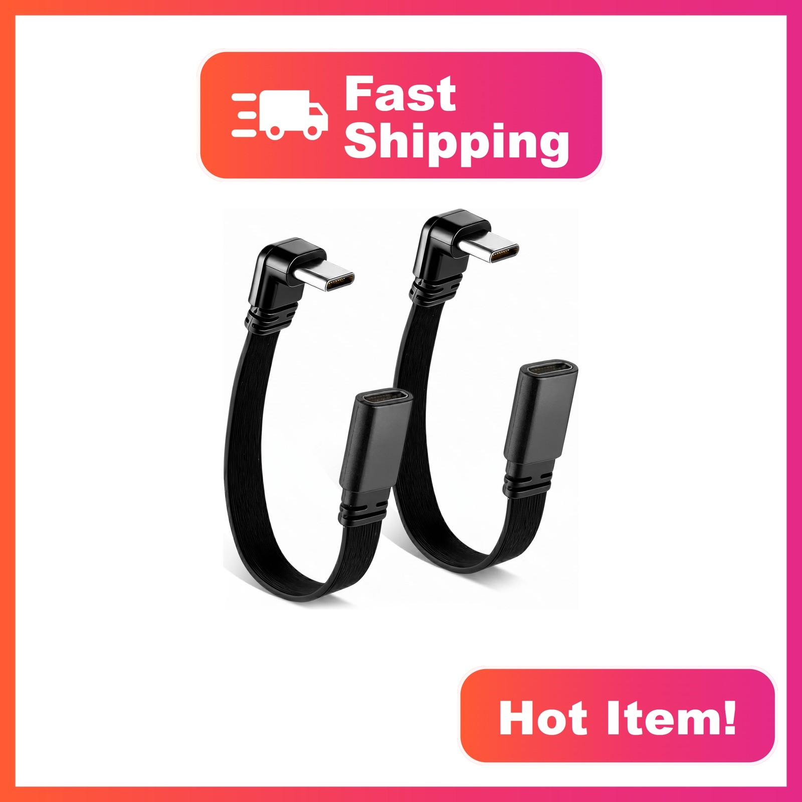 Xthrotsenk 2Pcs 90 Degree USB-C Extension Cable 4inch