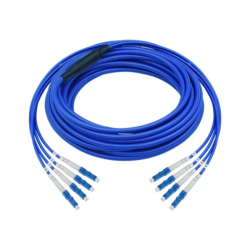 100M Indoor Armored LC-LC 4 Strand Single-Mode 9/125 Fiber Patch Cord-9878