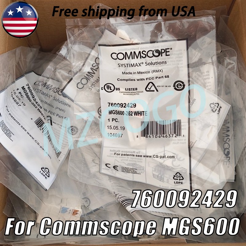 For Commscope GigaSPEED X10D MGS600 Series WHITE Cat6a Jack 760092429 Lot of 25