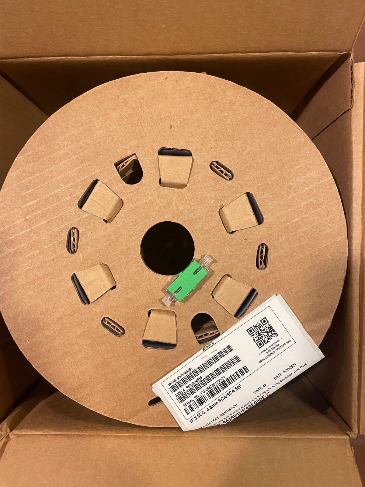 Corning Optical Fiber Cable - 444401UR43F050F-C 1F 5.0CC 4.8mm SCA/SCA 50 Ft