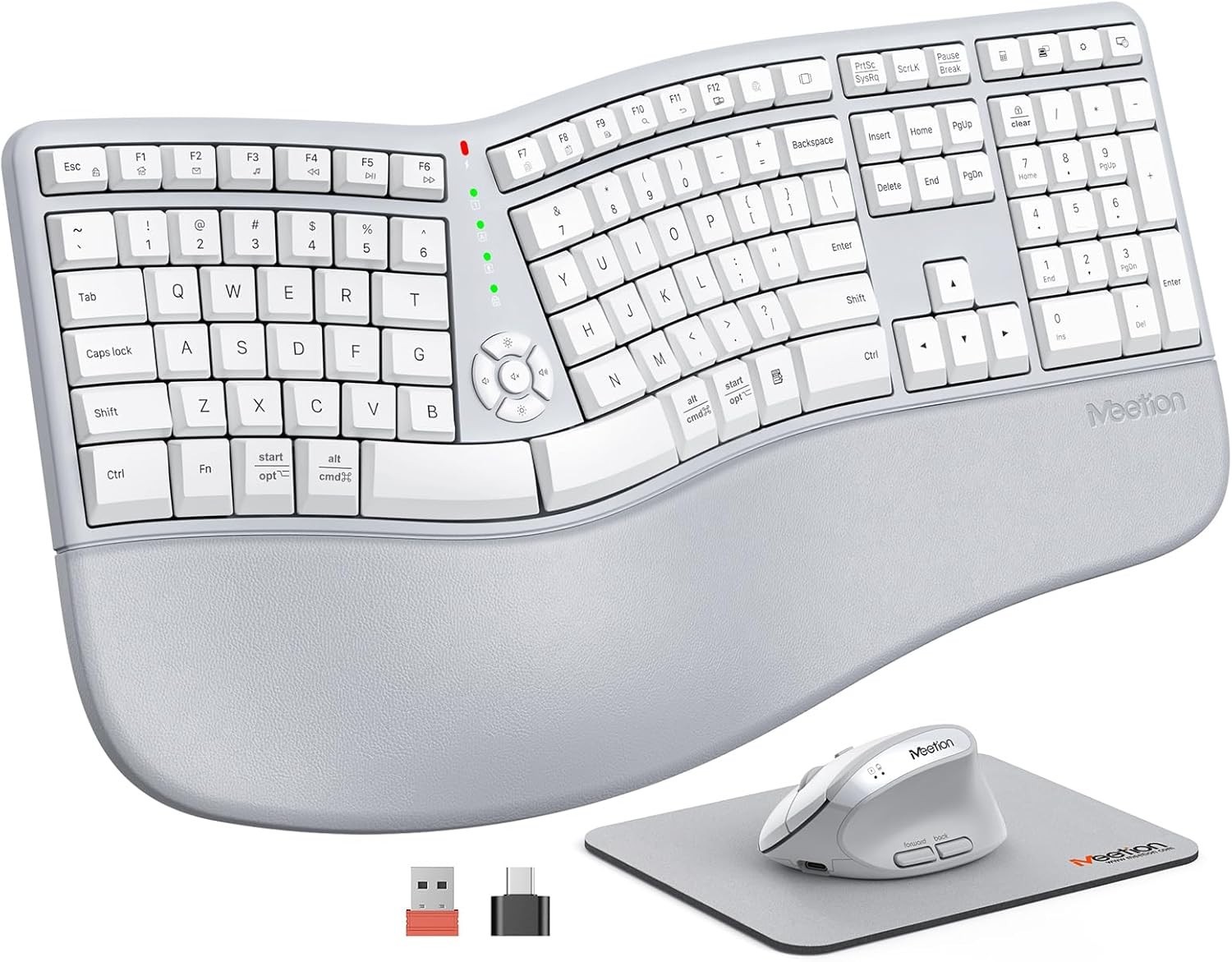 MEETION Ergonomic Keyboard and Mouse, Wireless Keyboard with Vertical Mouse