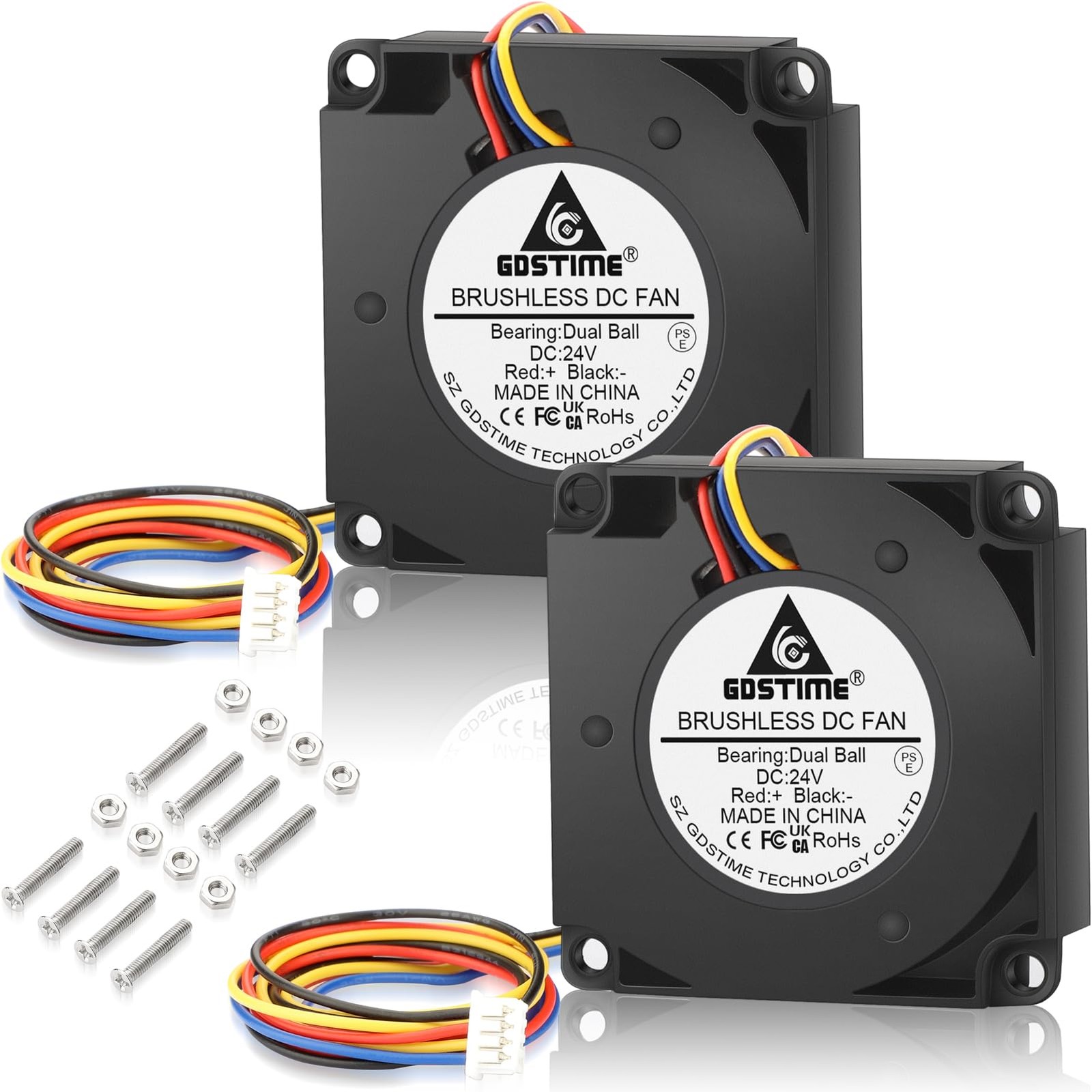 GDSTIME 4010 PWM Blower Fan, 24V, 12000 RPM, 2-Pack