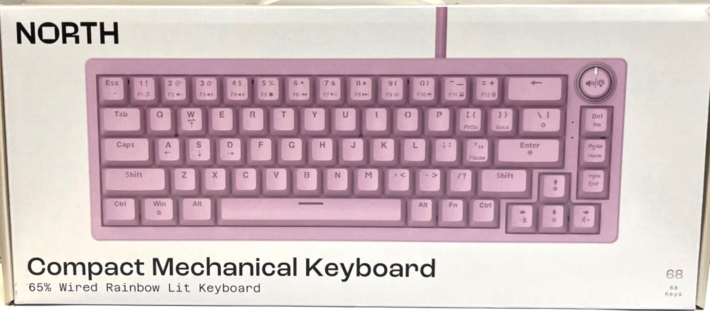North Base Computer Keyboard - Blue:Compact Mechanical USB-A  Pink