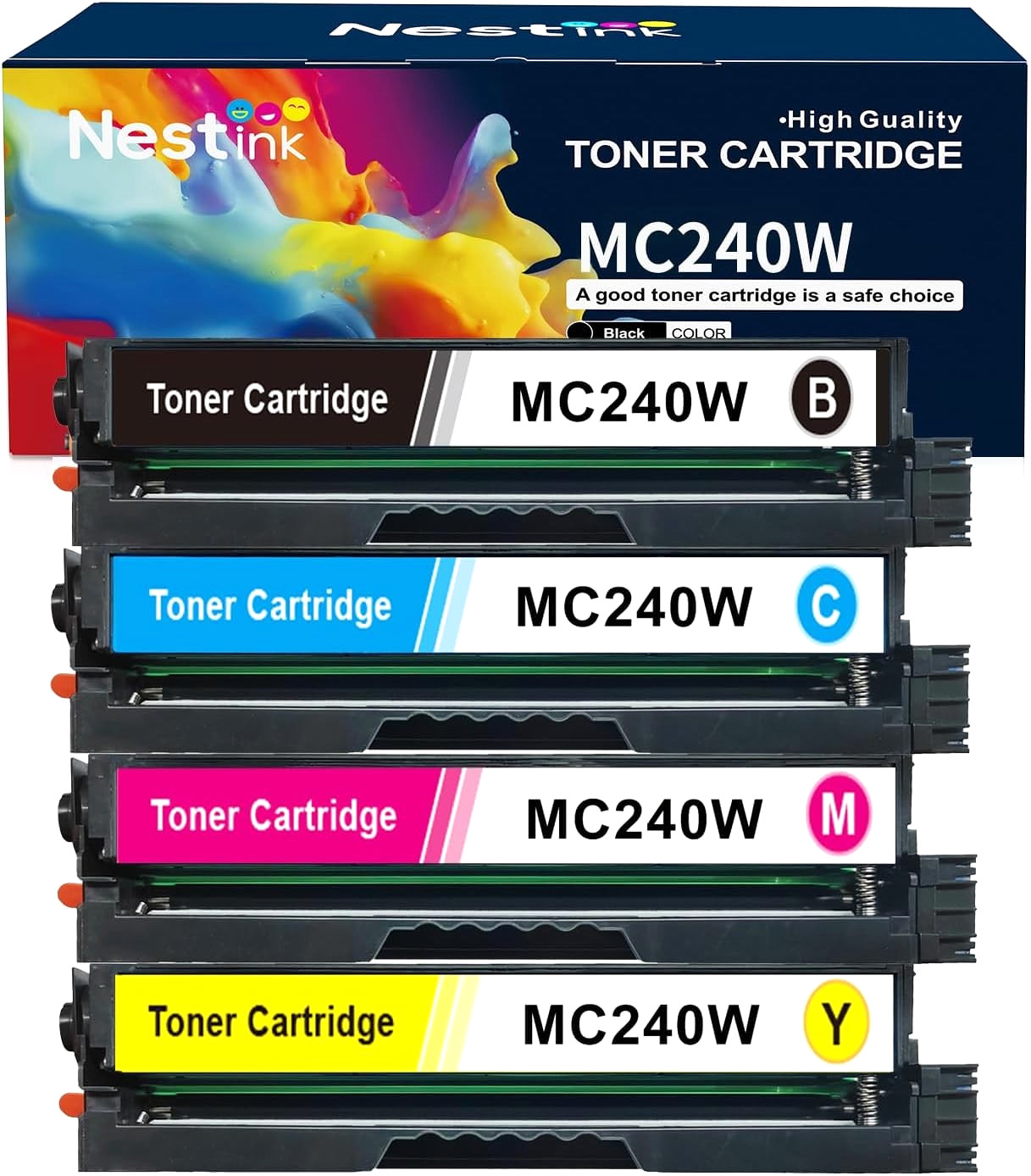 MC240W High Yield Toner Cartridge 4-Pack with Chip for Ricoh M C240FW & P C200W