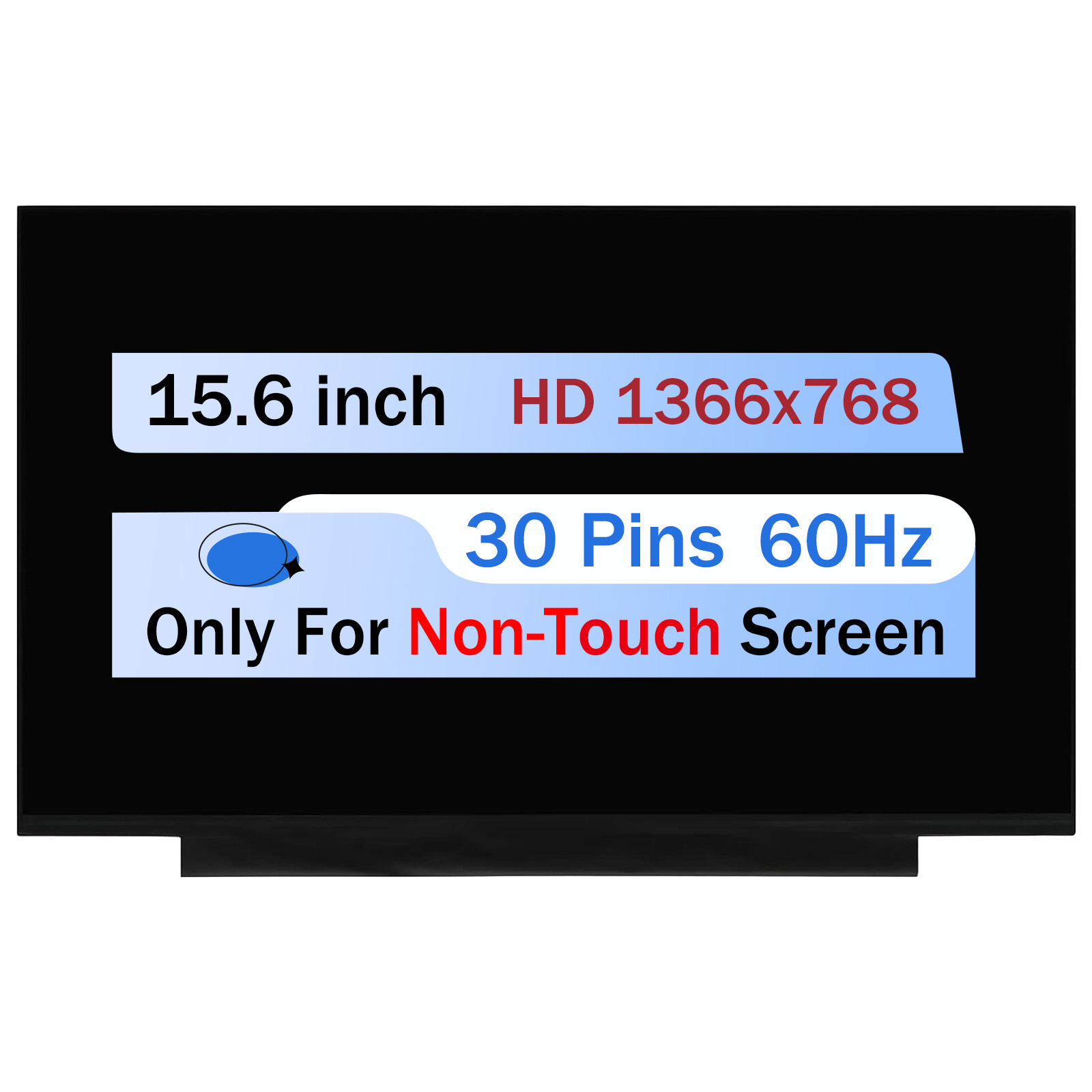 M40932-001 For HP 15-ef2033dx 15.6" LCD Screen Replacement HD Non-Touch 30 Pins