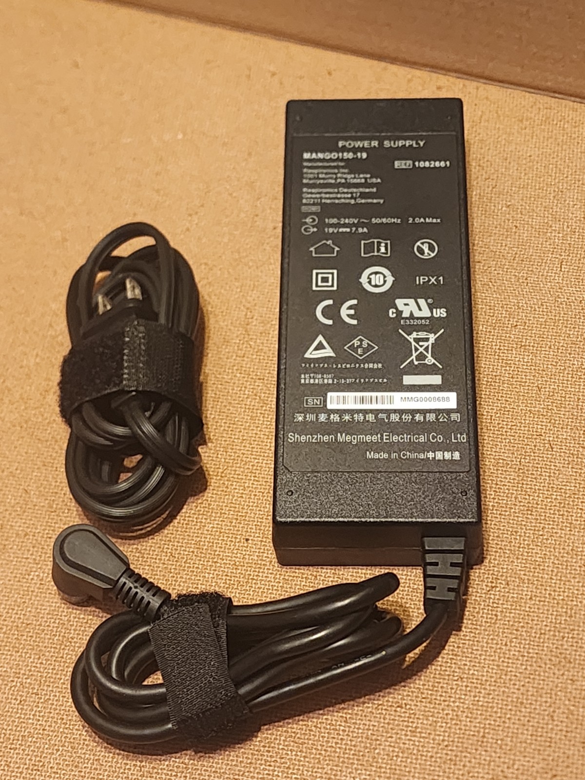 Genuine OEM Respironics SimplyGo MANGO150-19 AC/DC Power Adapter Cable 19V 7.9A