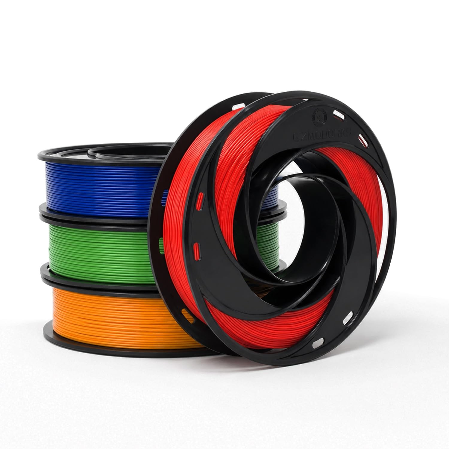 Gizmo Dorks 1.75mm PLA 3D Filament 4 Color 200g Each Blue Green Orange Red