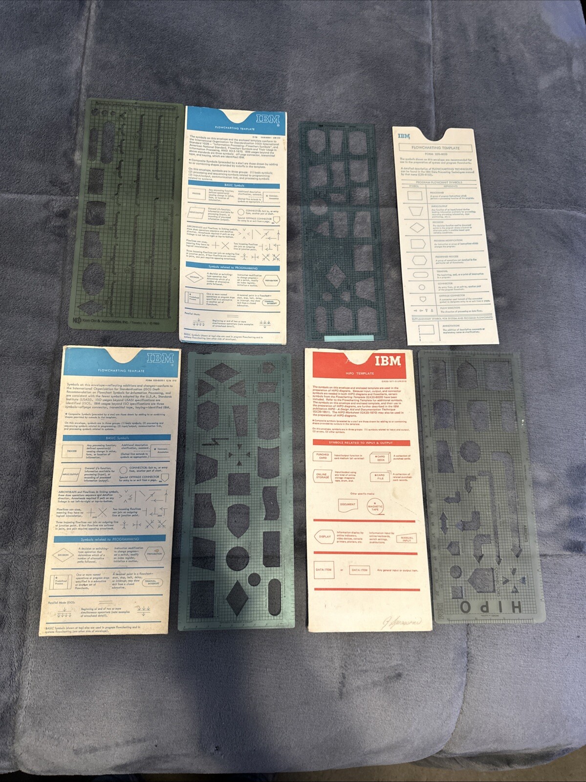 (4)-IBM Flowcharting & HIPO Templates Lot with Sleeves