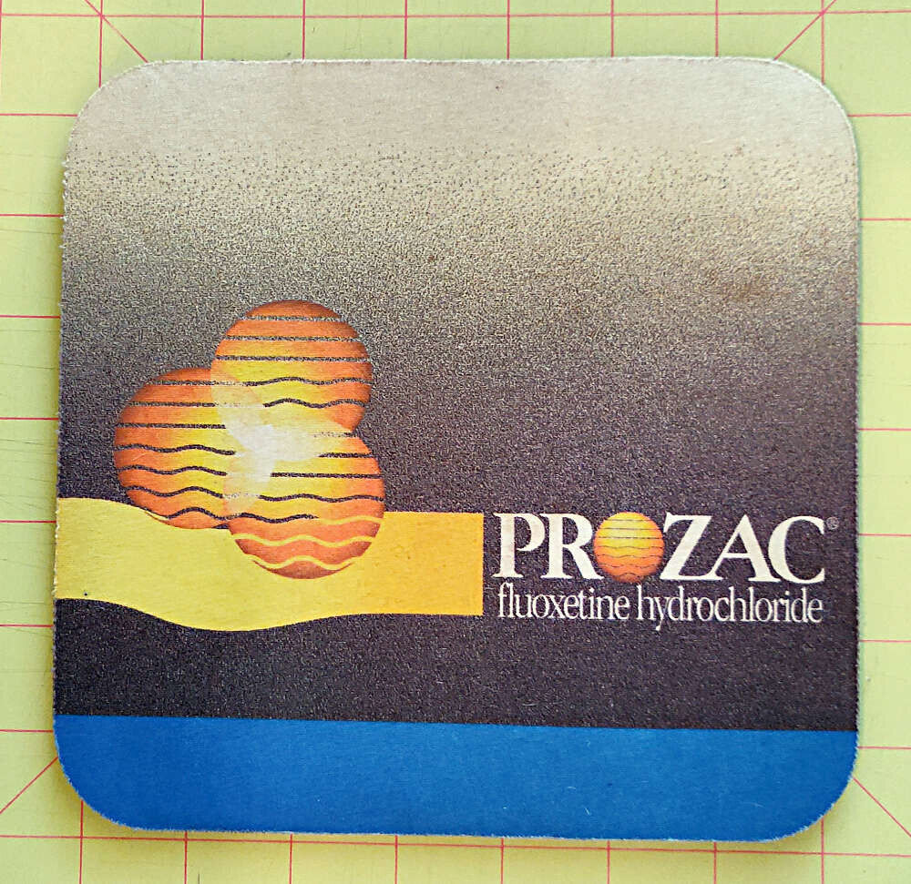 Vintage PROZAC FLUOSETINE HYDROCHLORIDE Pharmaceutical Psychology Mouse Pad