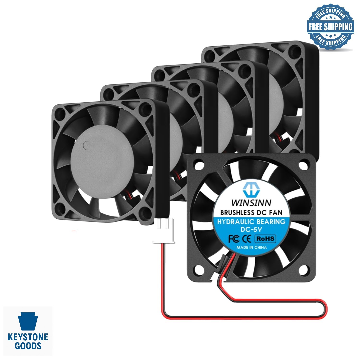 5V 40mm Hydraulic Bearing Fan Pack - High RPM Cooling for Electronics & DVRs ...