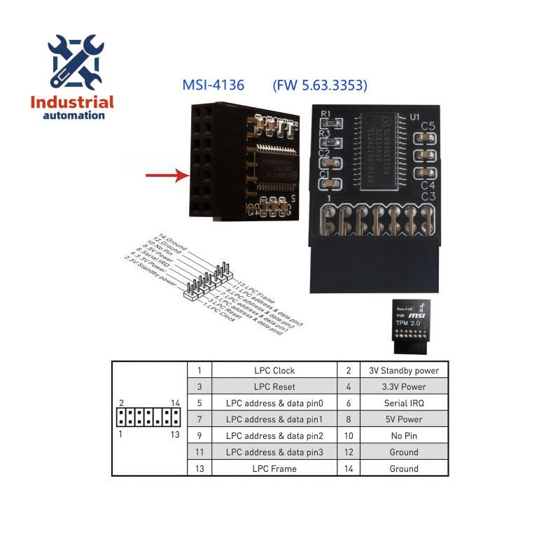 NEW MSI TPM Module (14 Pin 14-1) TPM 2.0 Trusted Platform 