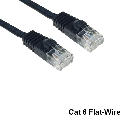 KNTK 25' Flat-Wire CAT6 UTP Ethernet Cable Slim 32AWG 550MHz Router Internet Hub