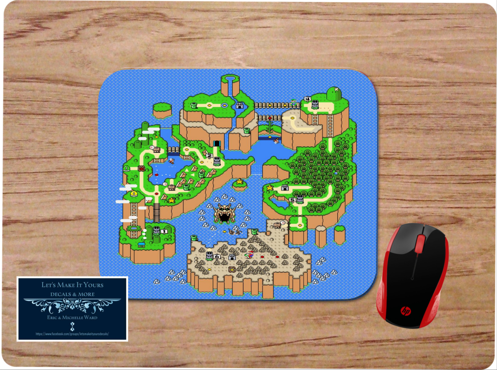 SUPER MARIO WORLD MAP ART INSPIRED PC DESK MAT MOUSE PAD HOME SCHOOL WORK GIFT