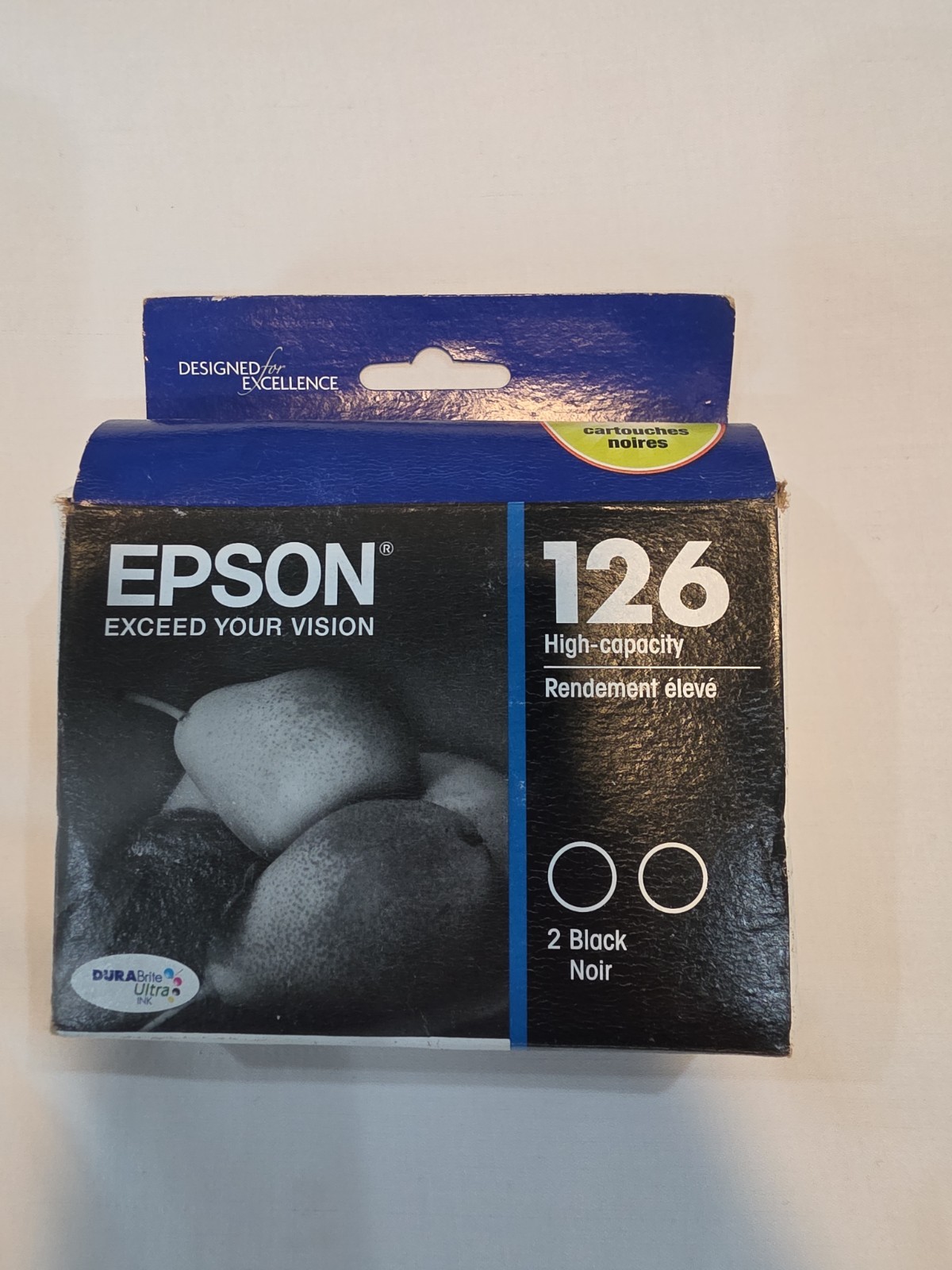 Genuine New Unopened Epson T126120-D2 Black Printer Ink Cartridge - 2 Pieces
