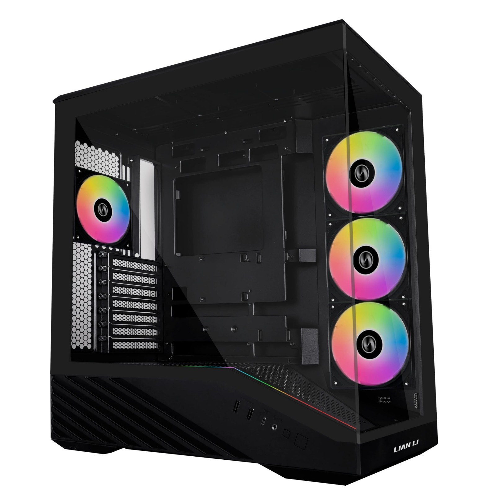 Mid-Tower ATX PC Case - Black, Tempered Glass, RGB Fans, Easy Cable Management