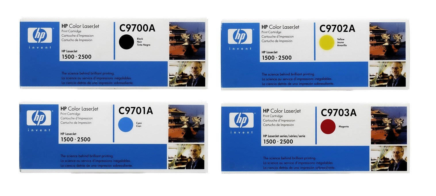 4 x Genuine HP Toner Color LaserJet 1500L 2500L / 121A C9700A C9701A -C9703A