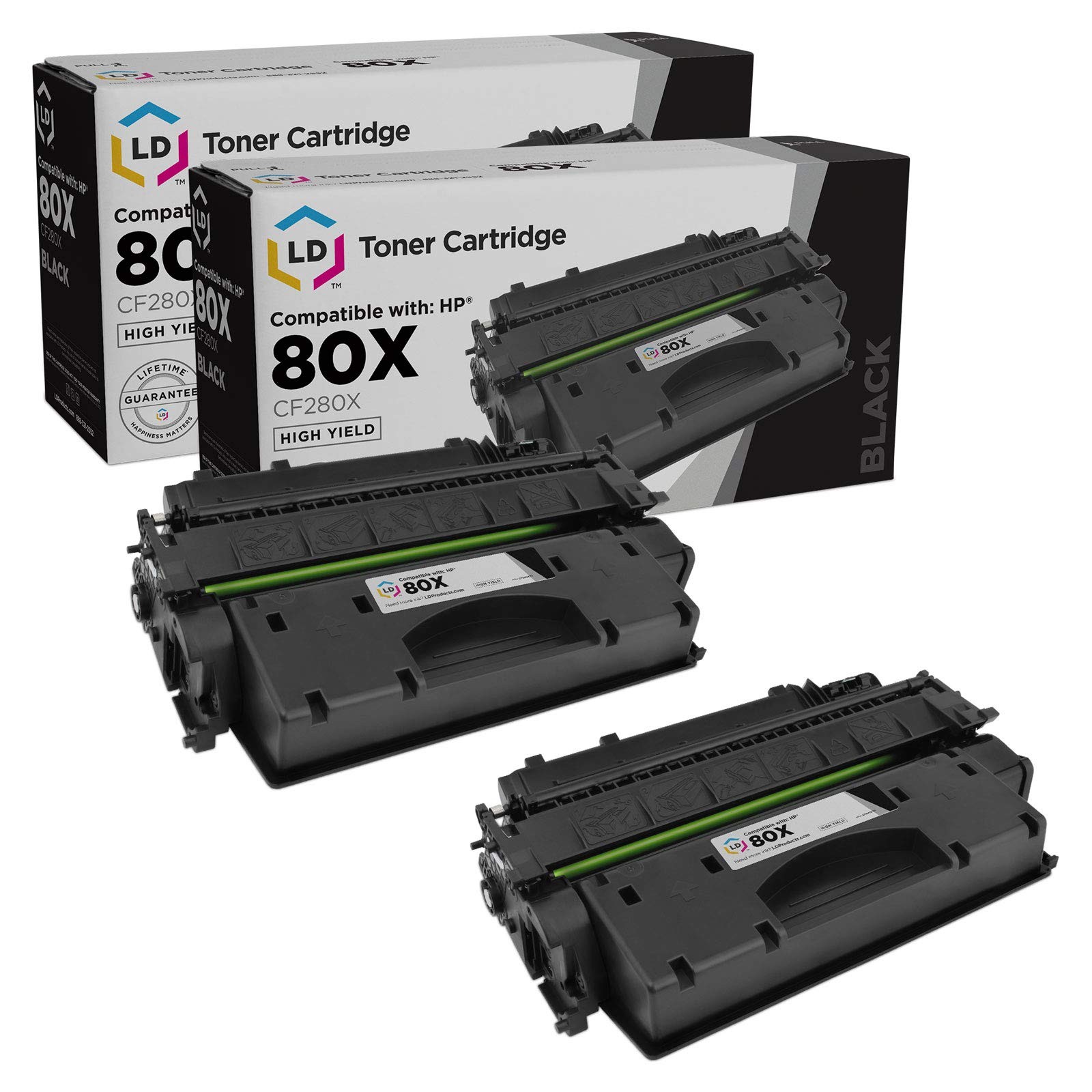 Compatible Replacement for HP 80X Toner CF280X 80A CF280A HY (Blk, 2-Pk)