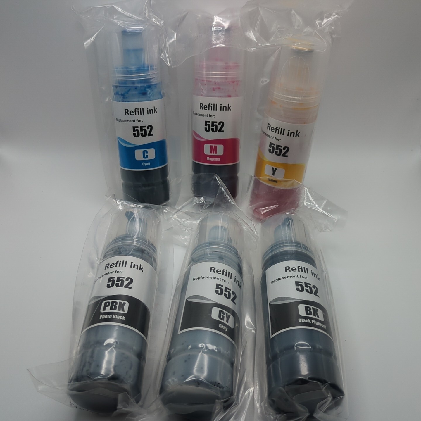 Generic Refill Ink for 552 (CMYK, Photo Black, Gray)