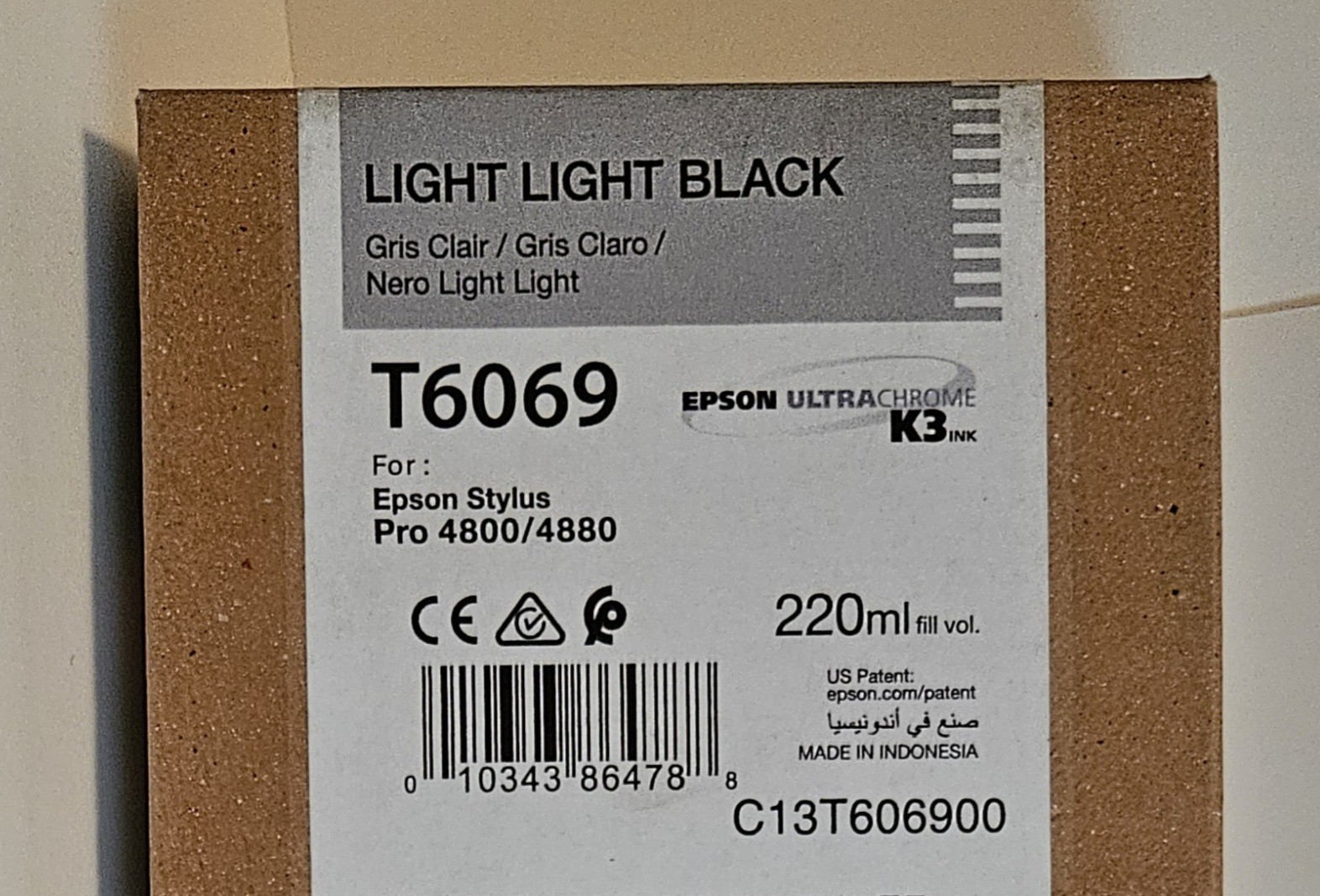 New GENUINE EPSON T6069 LIGHT  LIGHT BLACK INK 220ml K3  Epson STYLUS PRO 4880