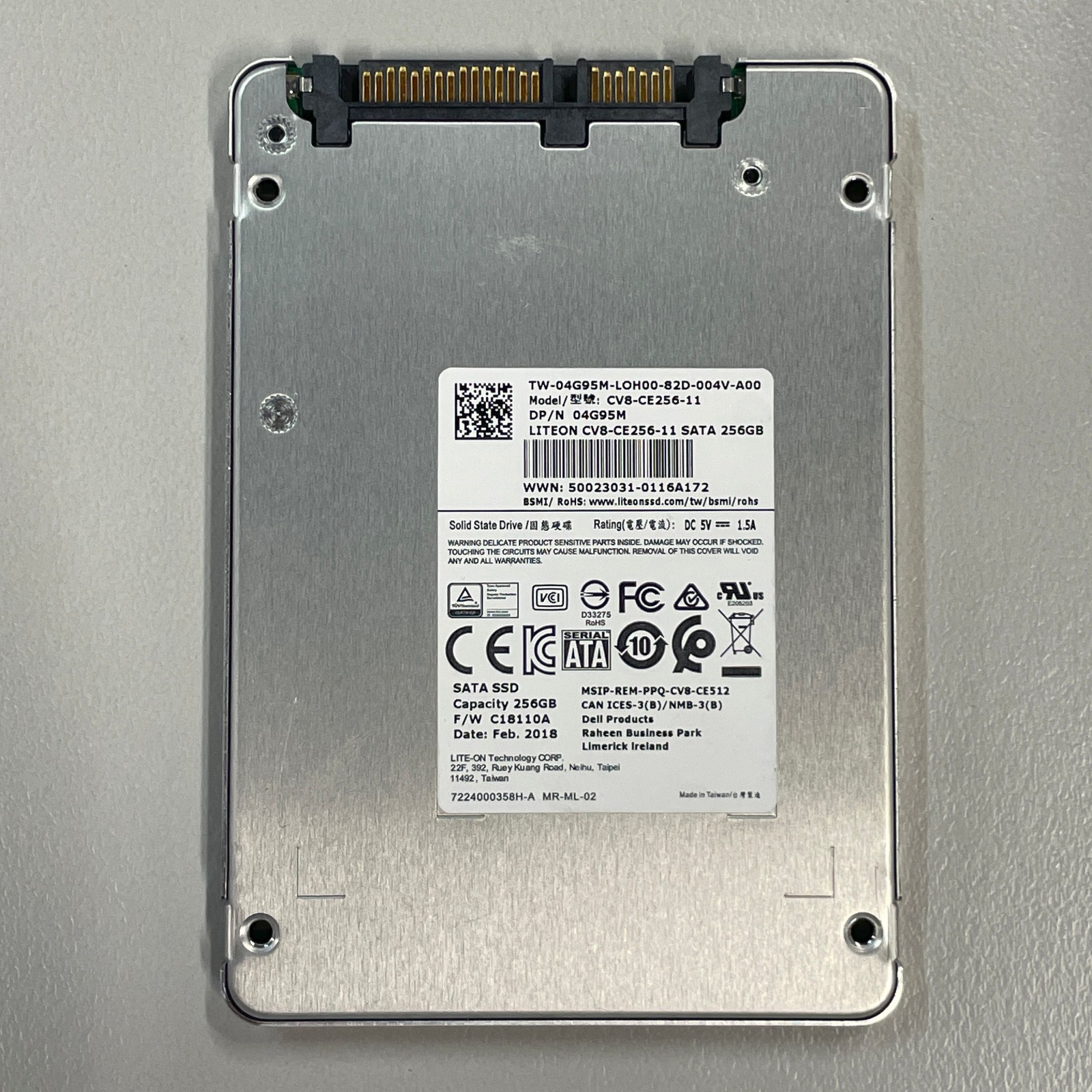 LITEON CV8-CE256-11 256GB 2.5" SATA III 6Gbps Internal SSD Dell 04G95M