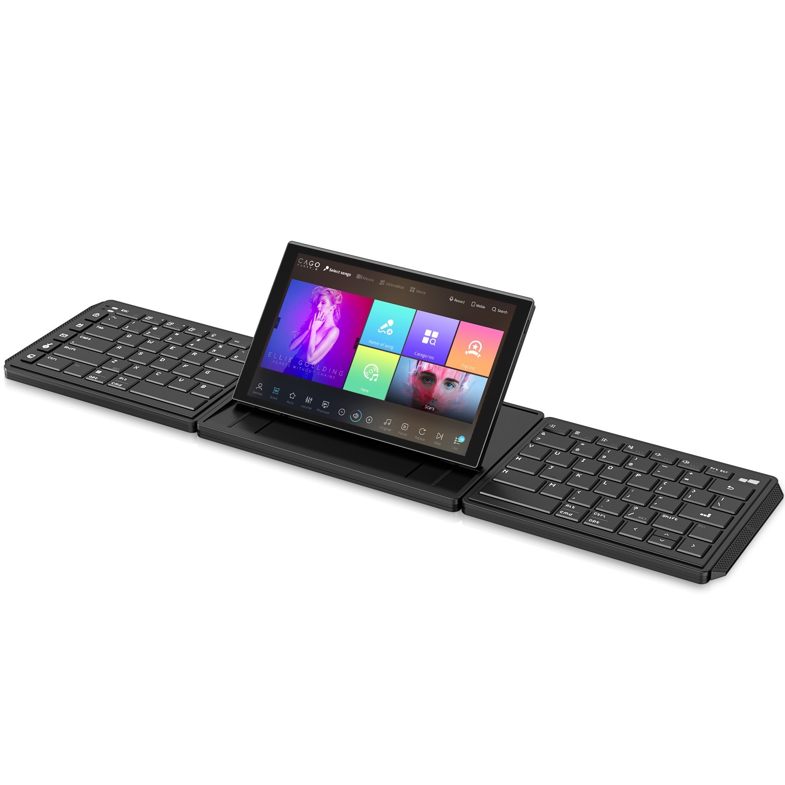 MP Mobile Pixels Tetra Wireless Ergonomic Keyboard, Split Keyboard with display