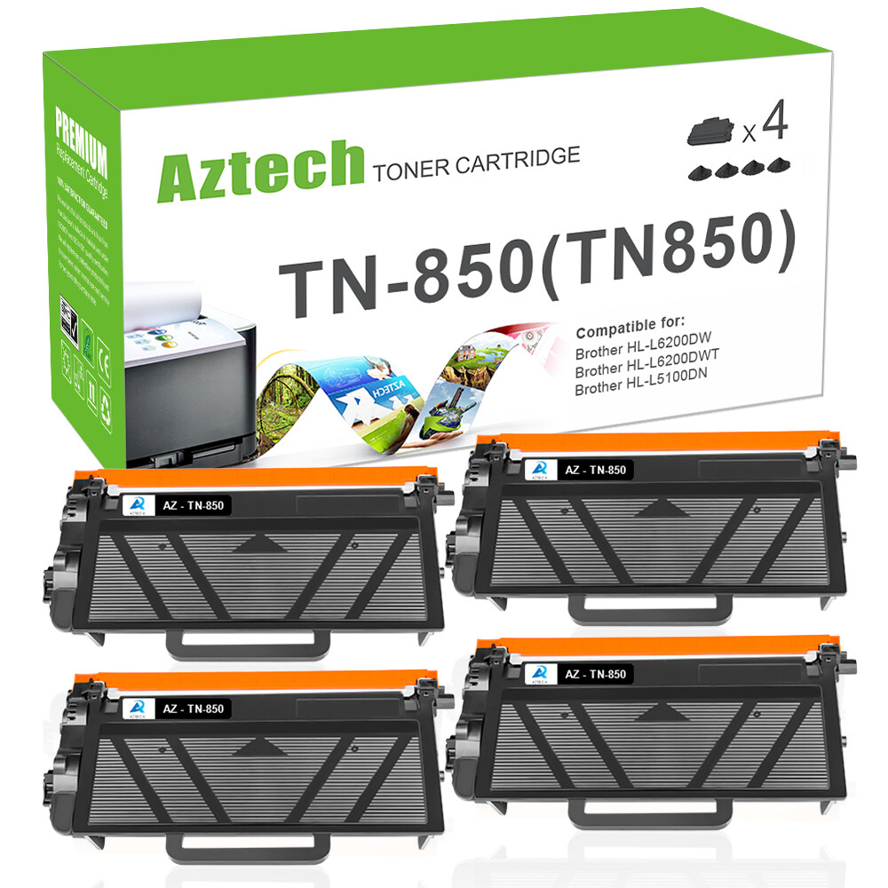4 PK TN850 Toner Compatible With Brother HL-L6200DW MFC-L5800DW L5850DW L5900DW